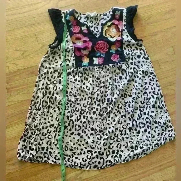 Savanna Jane Leopard Babydoll Dress A Line Swing Floral Boho 90s Medium - Picture 7 of 7